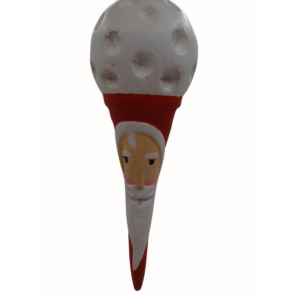 Golf Ball and Tee Santa Claus Christmas Ornament Golf